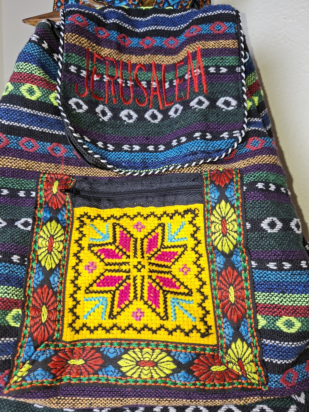 Jerusalem Embroidered Multicolor Women’s Boho Backpack